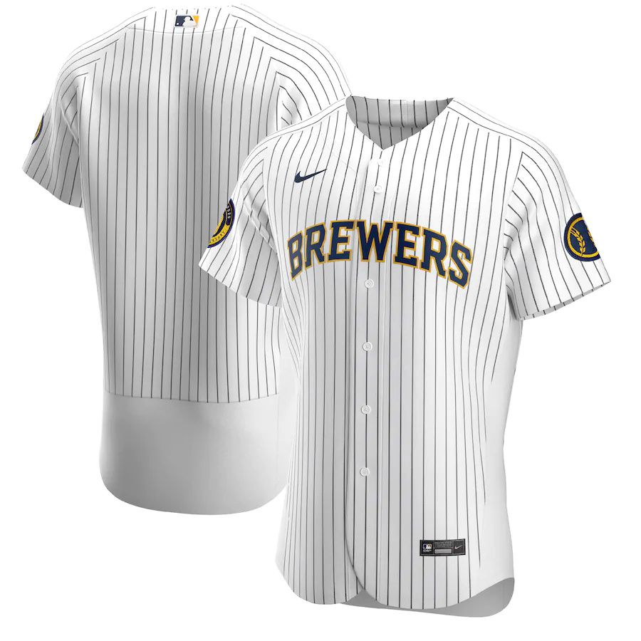 Mens Milwaukee Brewers Nike White Alternate Authentic Team MLB Jerseys->milwaukee brewers->MLB Jersey